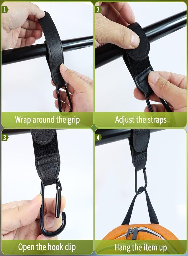 Taefuwr 4 PCS Stroller Hook, Baby Stroller Hooks, Universal Stroller Clips and Hooks, Adjustable Stroller Carabiner Clip for Diaper Bags | The Perfect Mummy Hook for Pram, Shopping and Pet Carts(Black) - Image 4